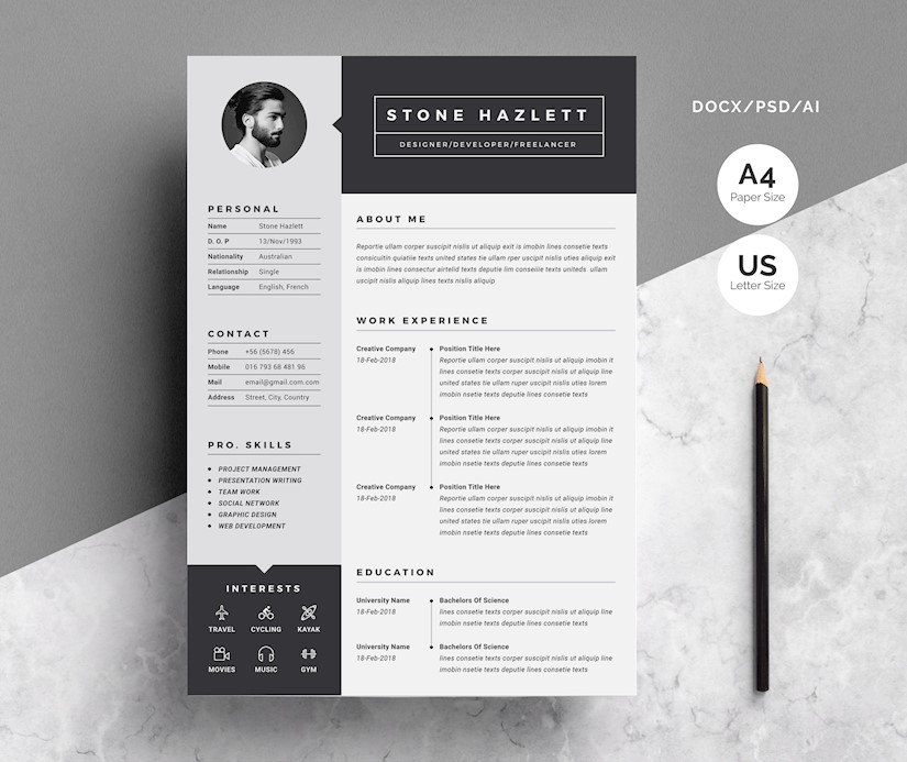 Detail Professional Cv Template For Graphic Designer Nomer 25