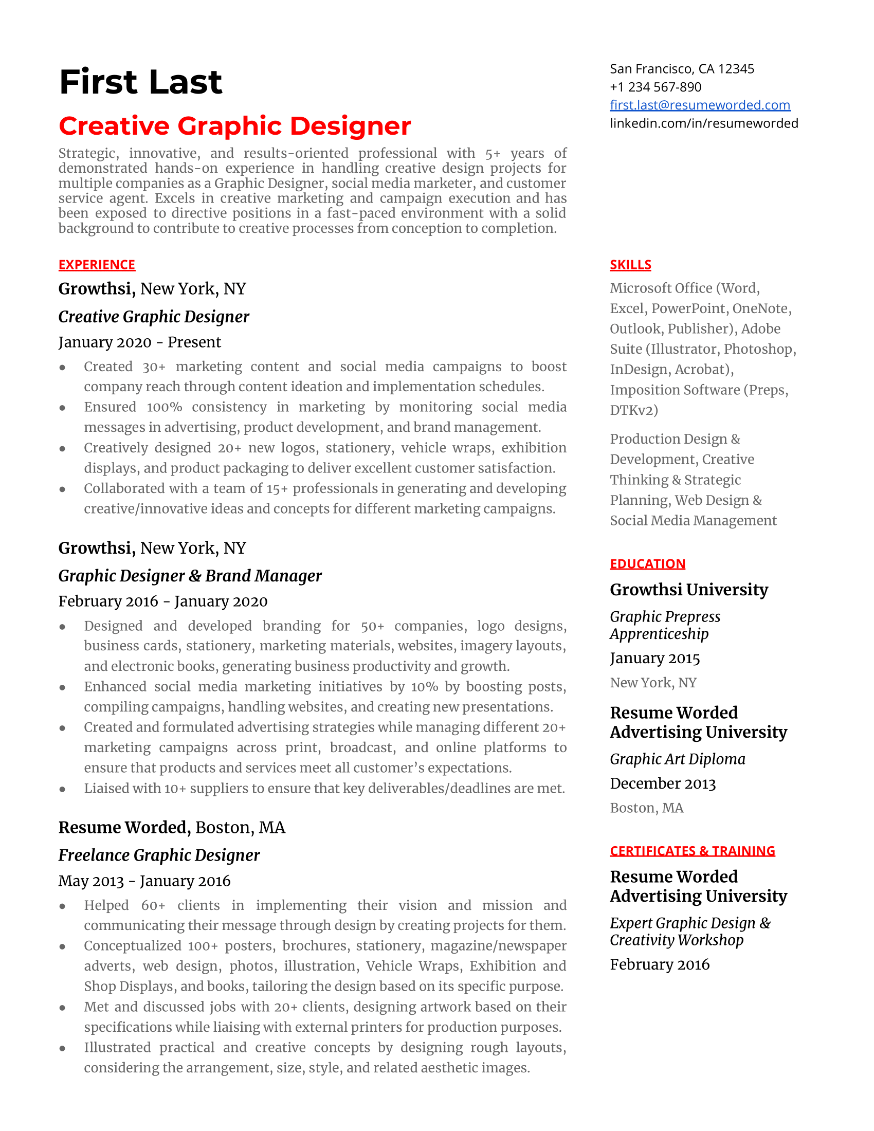 Detail Professional Cv Template For Graphic Designer Nomer 30