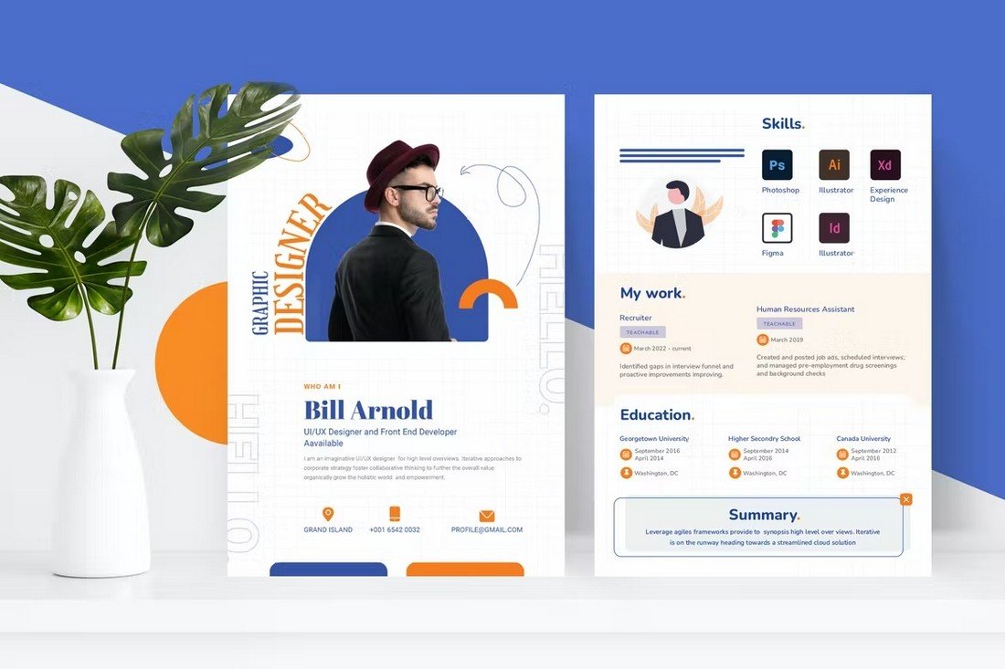 Detail Professional Cv Template For Graphic Designer Nomer 35