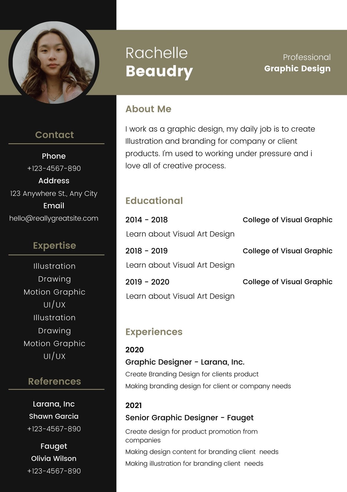 Detail Professional Cv Template For Graphic Designer Nomer 39