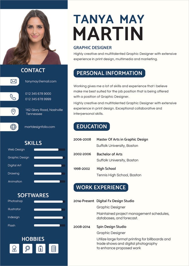 Detail Professional Cv Template For Graphic Designer Nomer 6