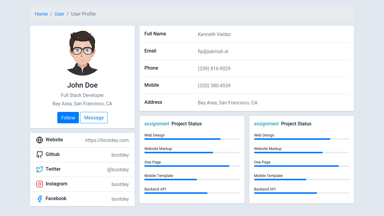 Detail Profile Template Html Free Nomer 3