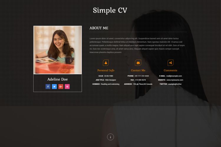 Detail Profile Template Html Free Nomer 26