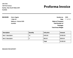 Detail Proforma Invoice Template Nomer 49