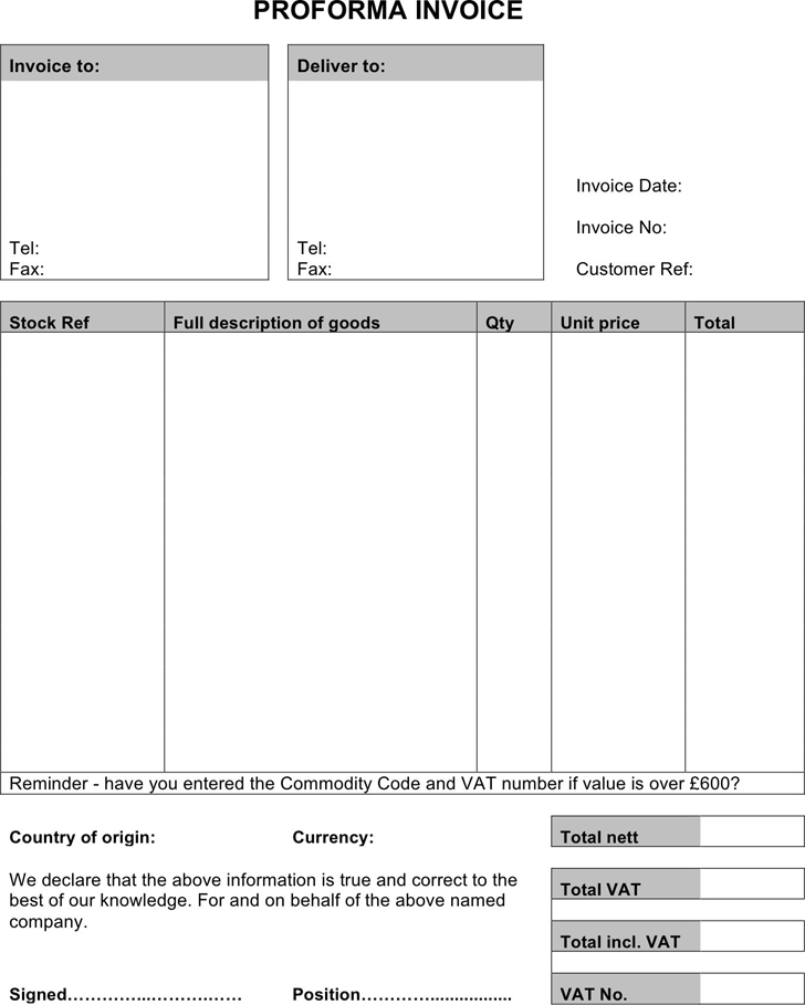 Detail Proforma Invoice Template Excel Nomer 35