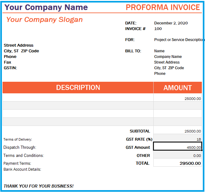 Detail Proforma Invoice Template Excel Nomer 38