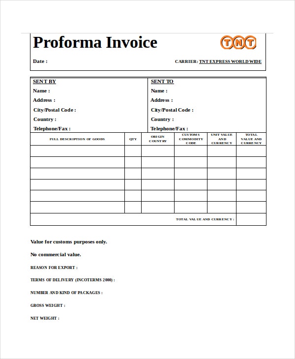 Detail Proforma Invoice Template Excel Nomer 44
