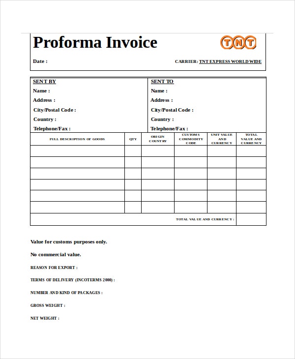 Detail Proforma Invoice Template Excel Nomer 44