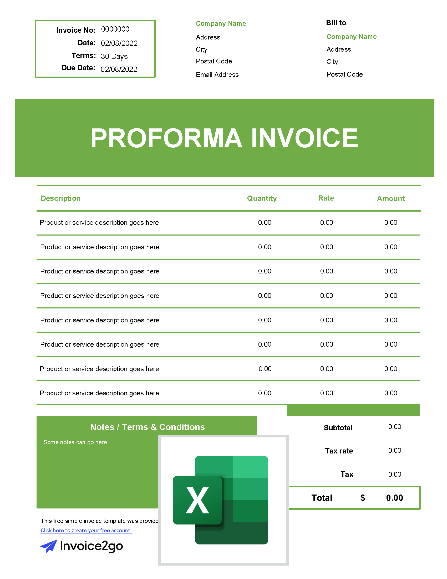 Detail Proforma Invoice Template Excel Nomer 48