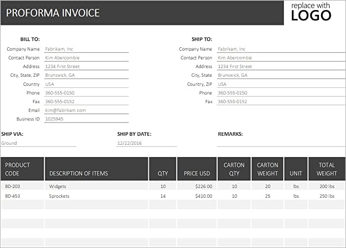 Detail Proforma Invoice Template Excel Nomer 49