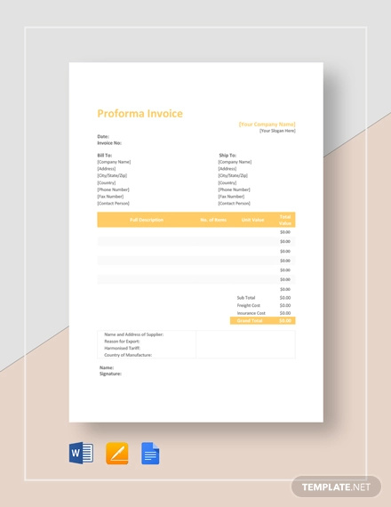 Detail Proforma Invoice Template Excel Nomer 50