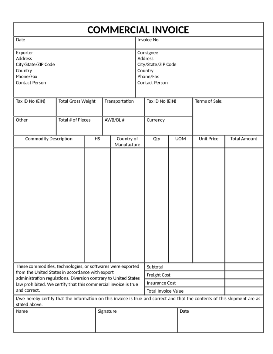 Detail Proforma Invoice Template Excel Nomer 53