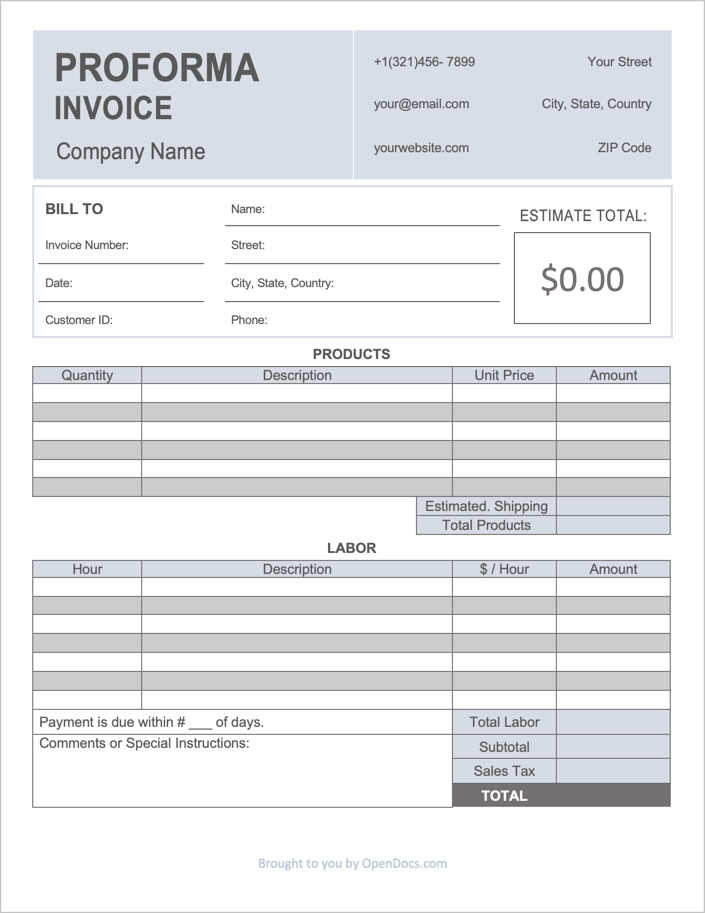 Detail Proforma Invoice Template Excel Nomer 8