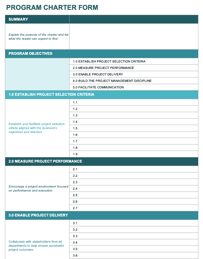 Detail Program Governance Template Nomer 8