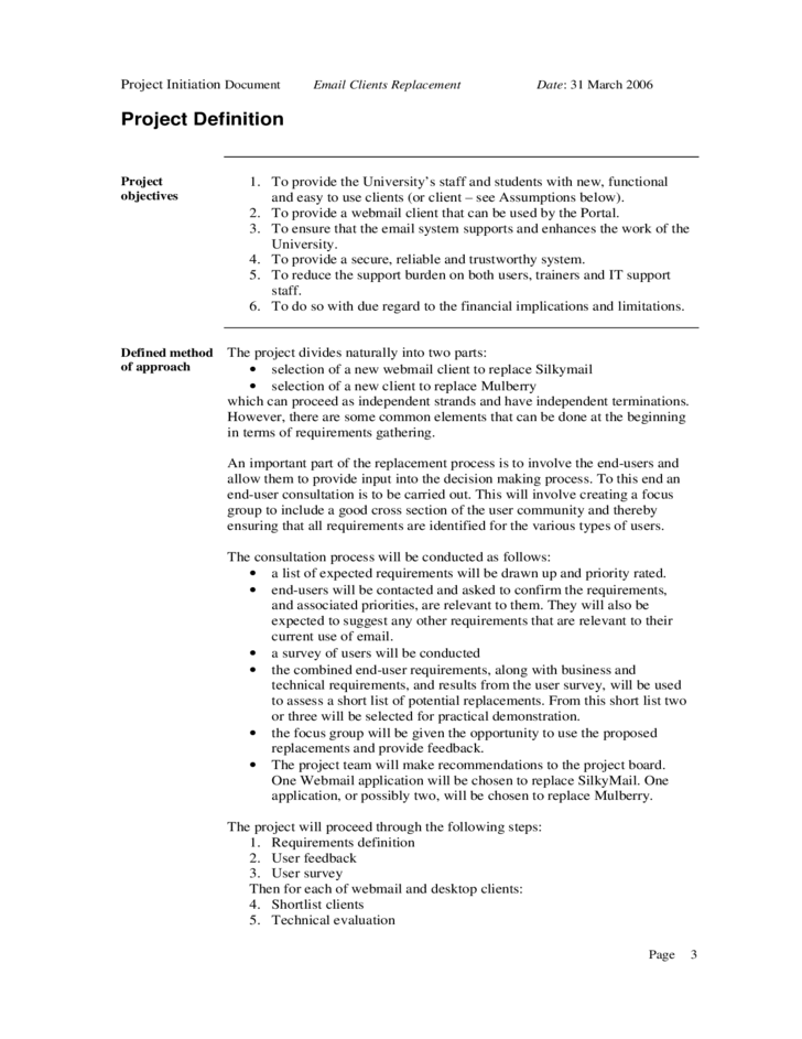 Detail Programme Initiation Document Template Nomer 37