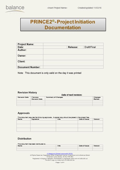 Detail Programme Initiation Document Template Nomer 45