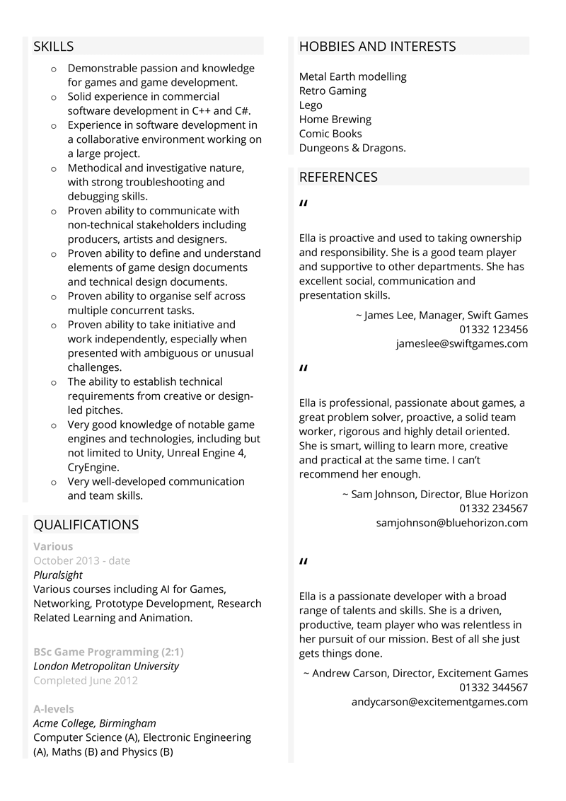 Detail Programmer Resume Template Nomer 45