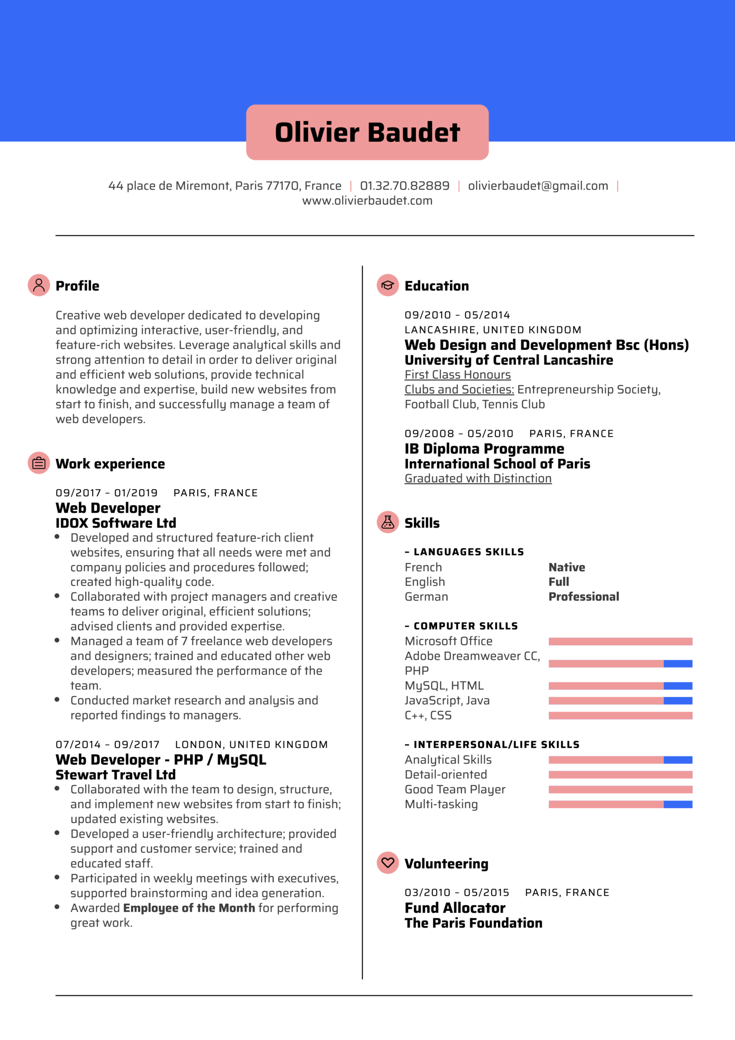 Detail Programmer Resume Template Nomer 46
