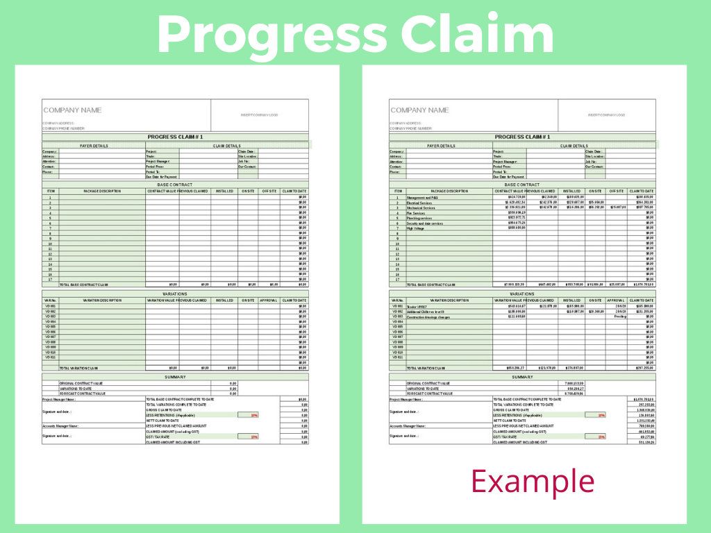 Detail Progress Claim Construction Template Nomer 3