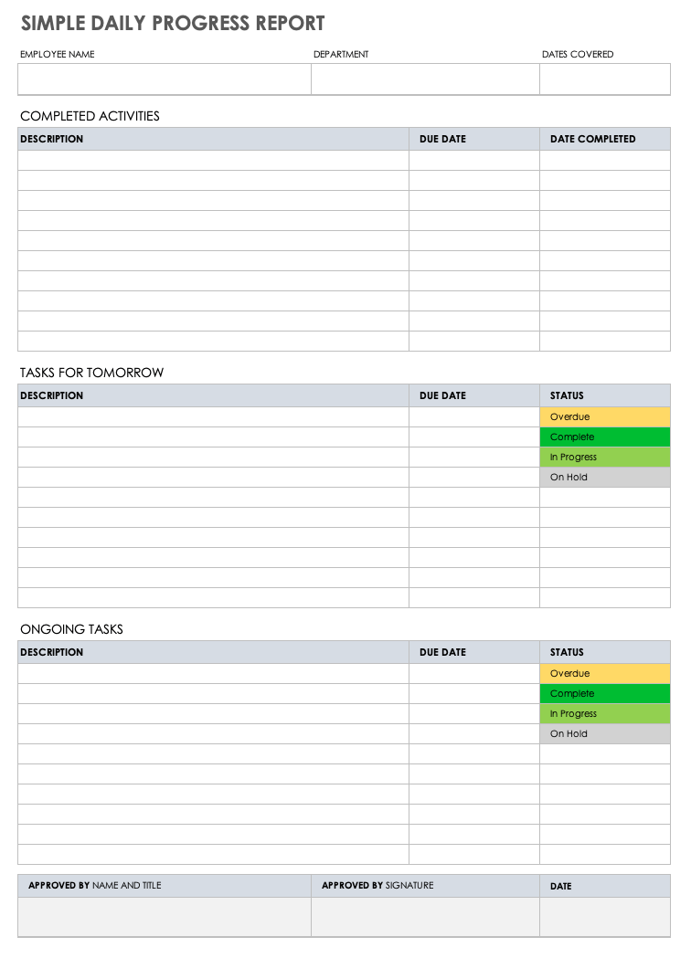 Detail Progress Report Template Nomer 21