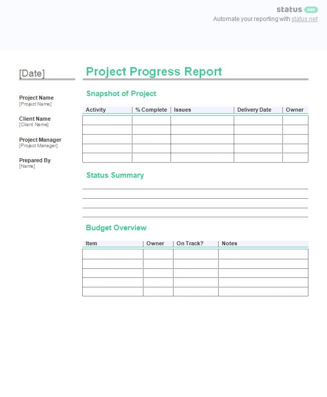 Detail Progress Report Template Nomer 23