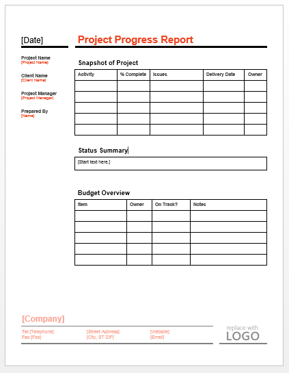 Detail Progress Report Template Nomer 32