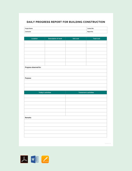 Detail Progress Report Template Nomer 49