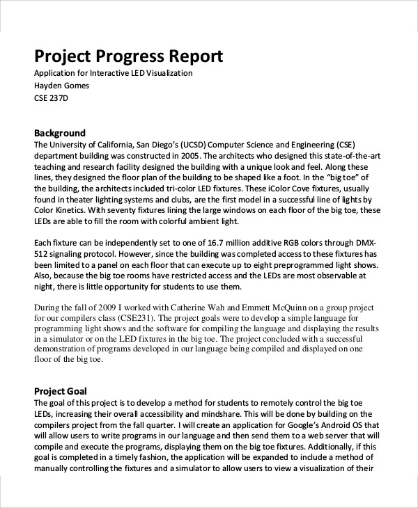 Detail Progress Report Template Nomer 56