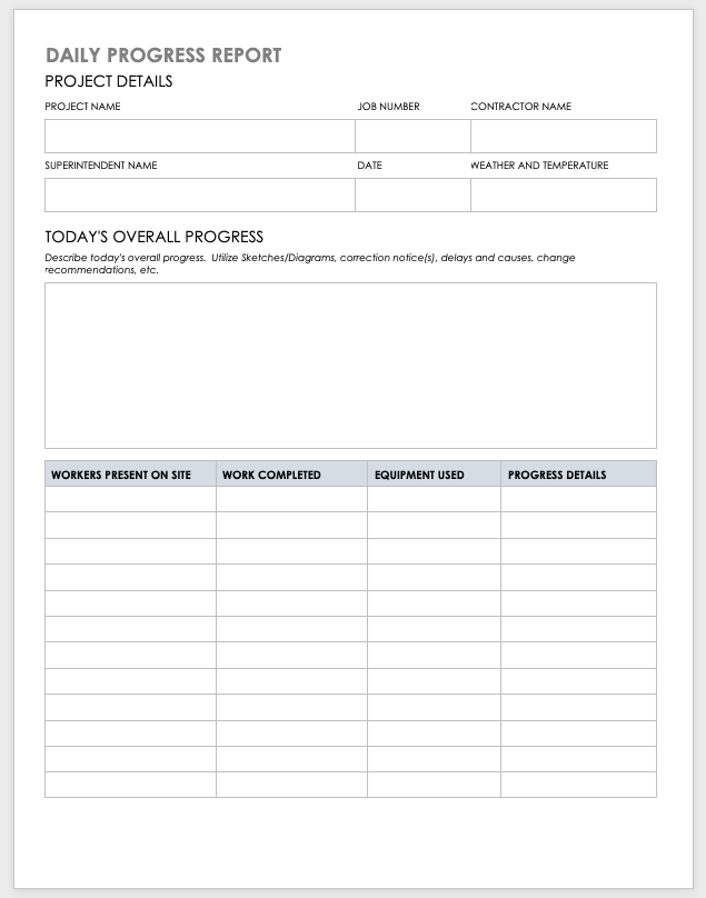 Detail Progress Report Template Nomer 7