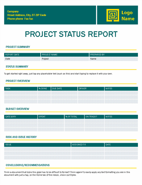Progress Report Template Excel - KibrisPDR