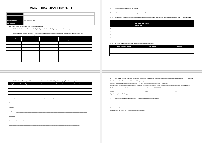Detail Project Completion Report Template Nomer 37