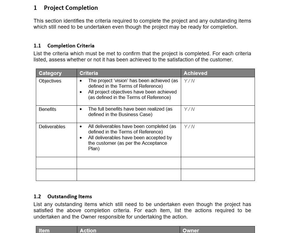 Detail Project Handover To Another Project Manager Template Nomer 45