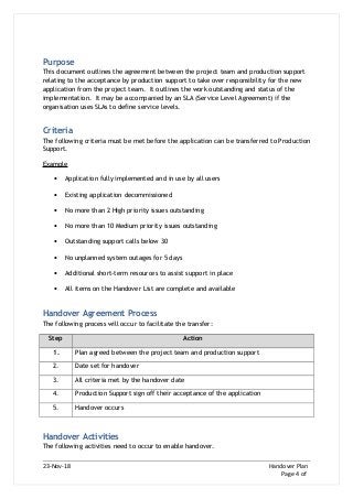 Detail Project Handover To Another Project Manager Template Nomer 6