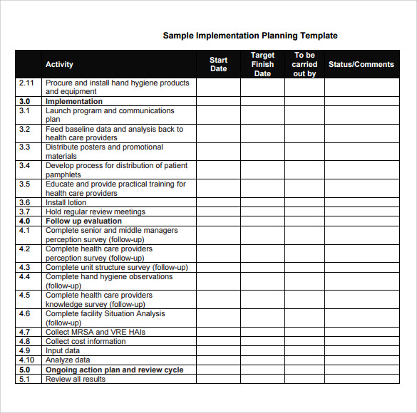 Detail Project Implementation Plan Template Nomer 12