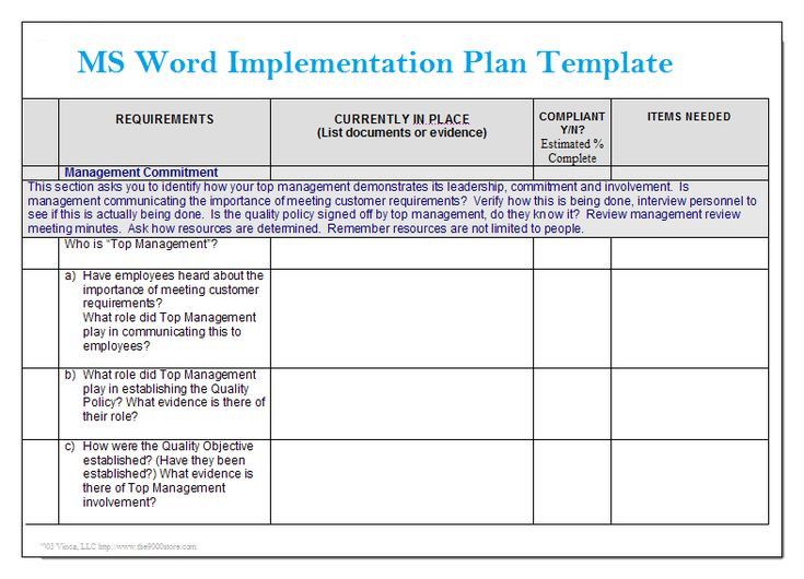 Detail Project Implementation Plan Template Nomer 22