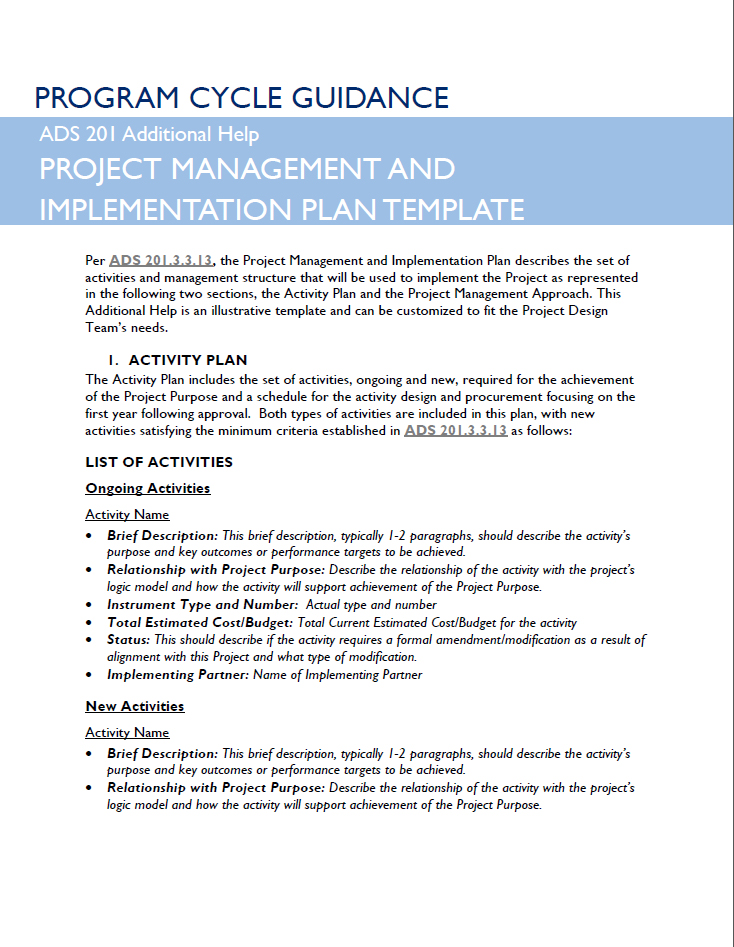 Detail Project Implementation Plan Template Nomer 30