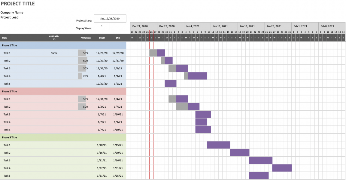 Detail Project Management Calendar Excel Template Nomer 11