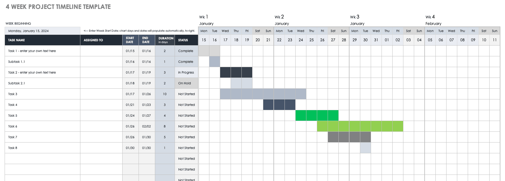 Detail Project Management Calendar Excel Template Nomer 12