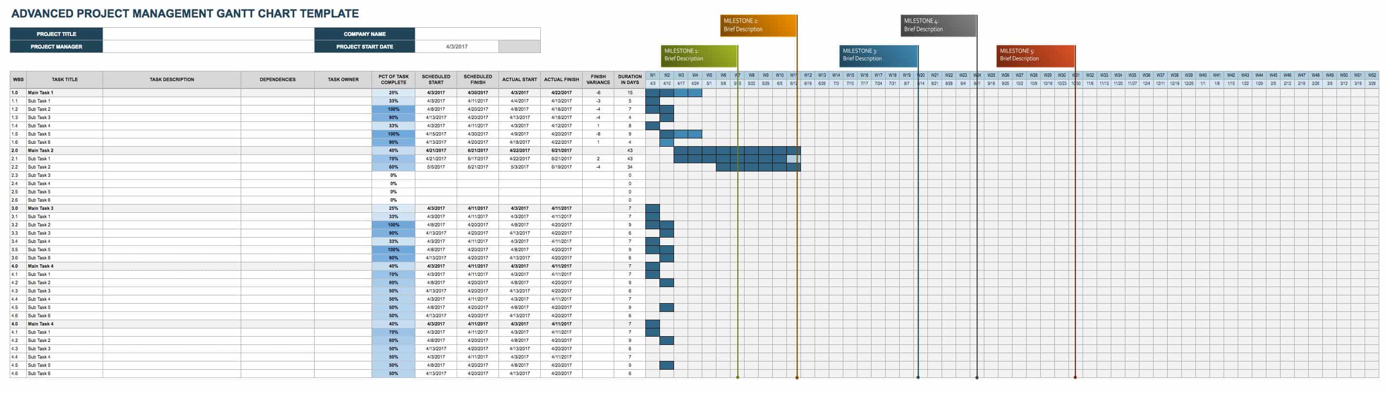 Detail Project Management Calendar Excel Template Nomer 17