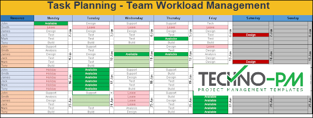 Detail Project Management Calendar Excel Template Nomer 33
