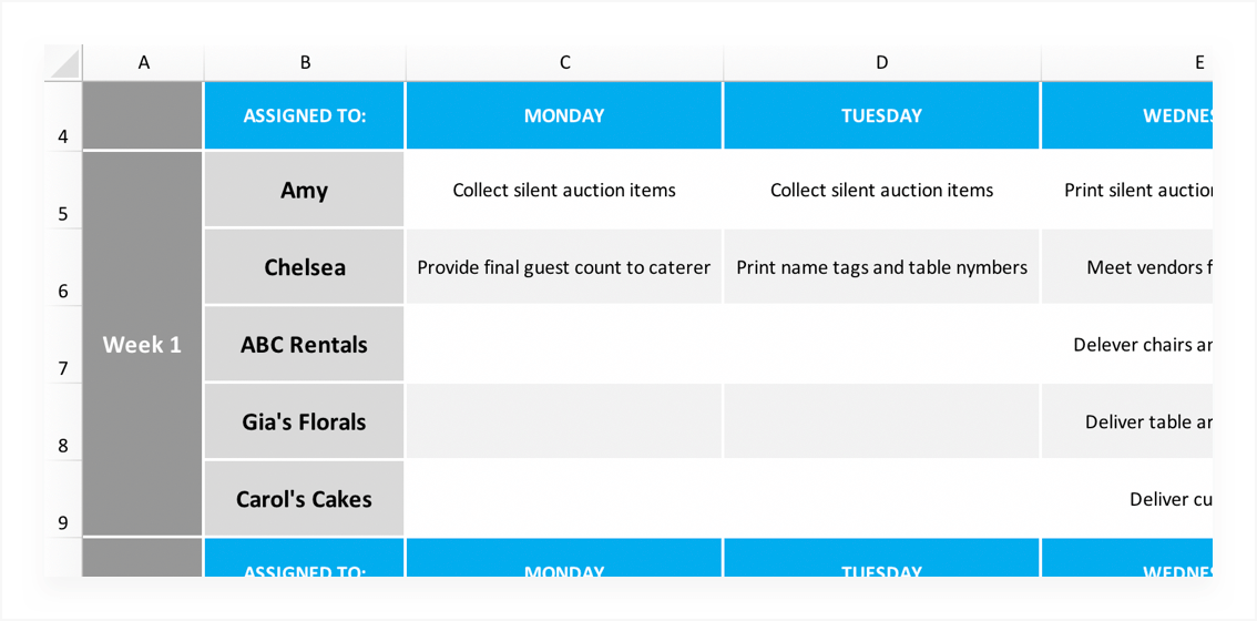 Detail Project Management Calendar Excel Template Nomer 39