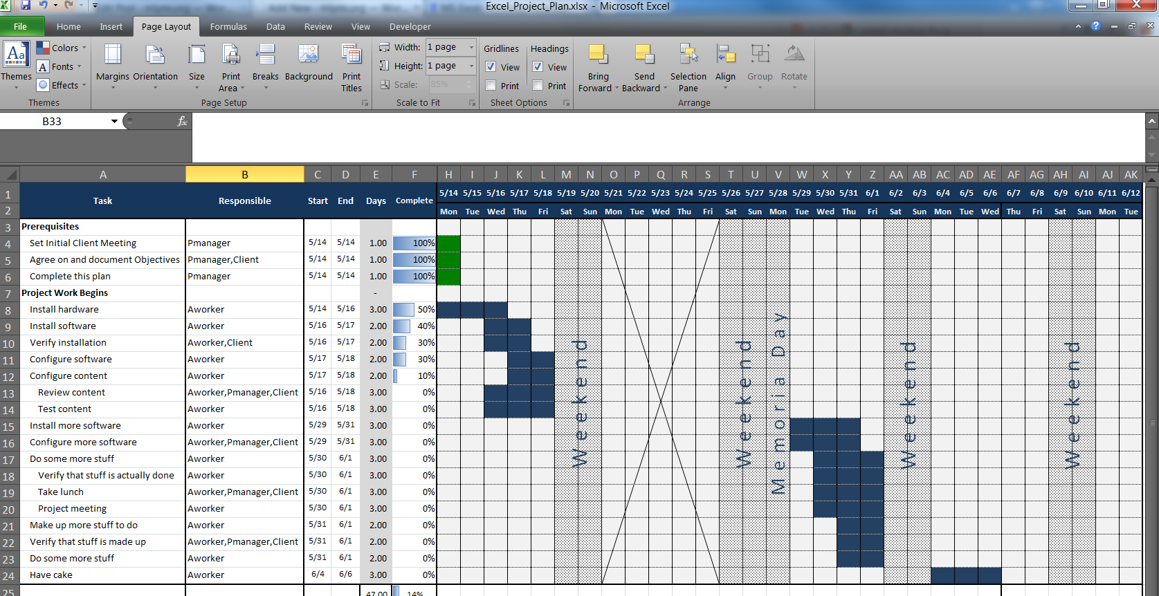 Detail Project Management Calendar Excel Template Nomer 41