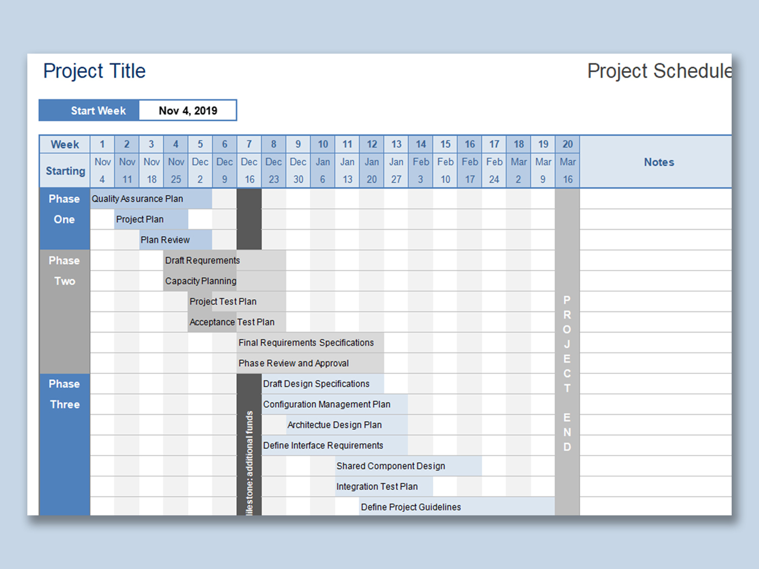 Detail Project Management Calendar Excel Template Nomer 45