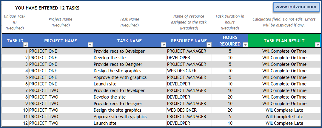 Detail Project Management Calendar Excel Template Nomer 53