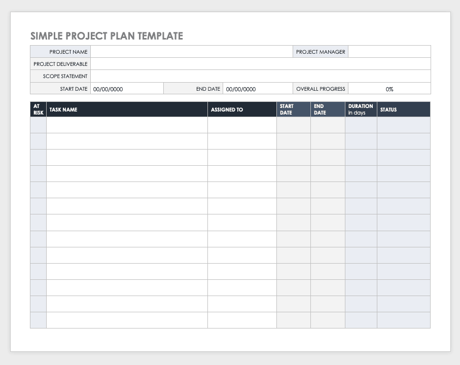 Project Management Form Template - KibrisPDR