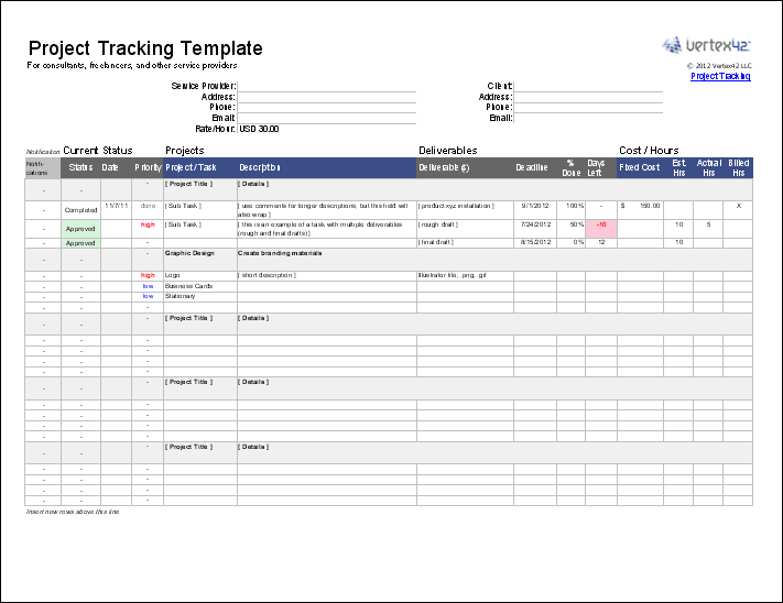 Detail Project Management Form Template Nomer 7