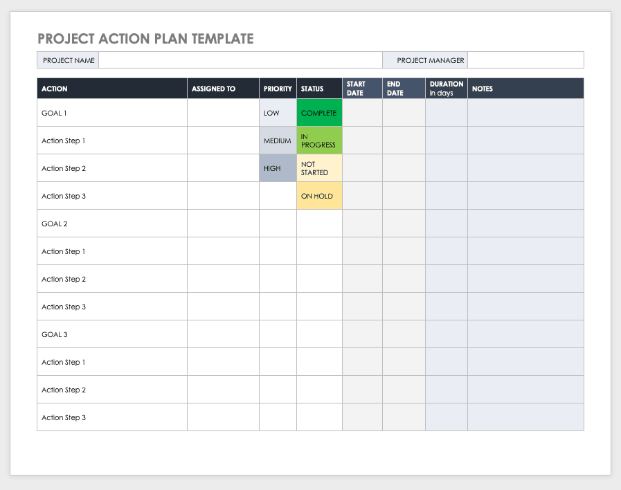 Download Project Management Form Template Nomer 10