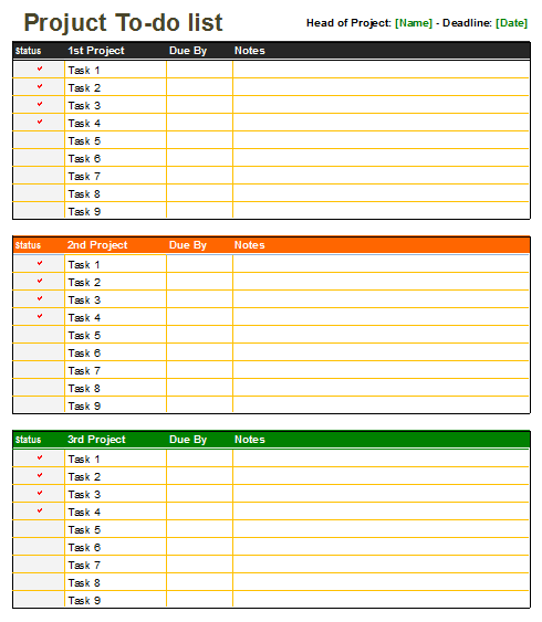 Detail Project Task List Template Excel Nomer 15