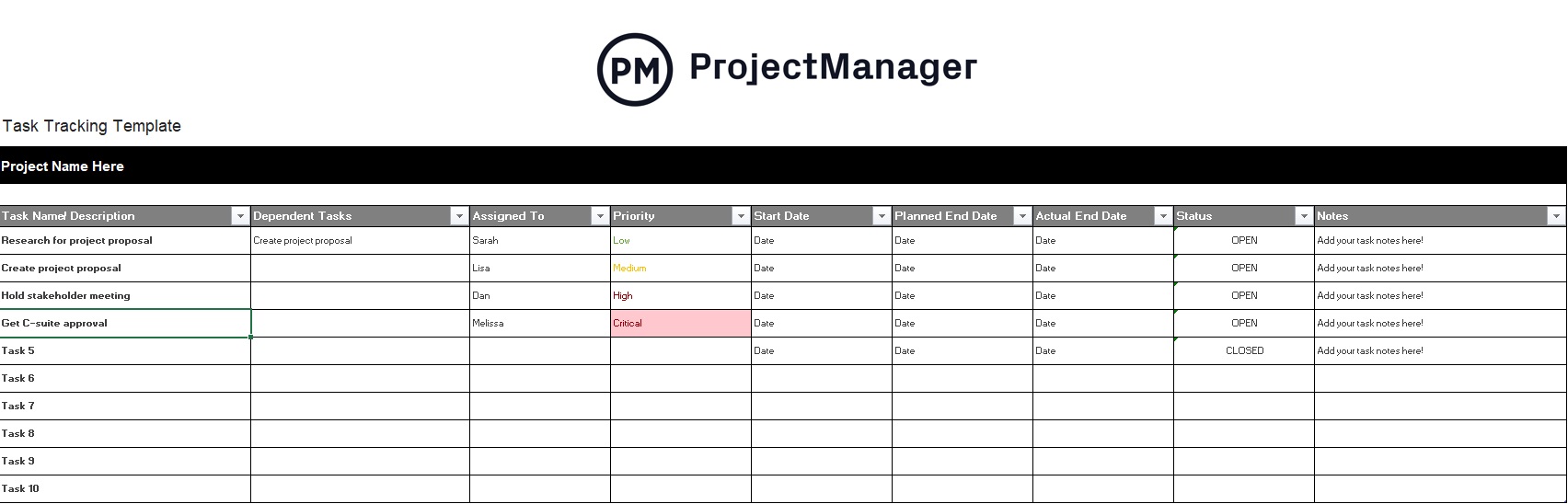 Detail Project Task List Template Excel Nomer 17