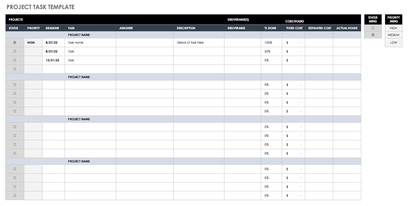 Detail Project Task List Template Excel Nomer 26